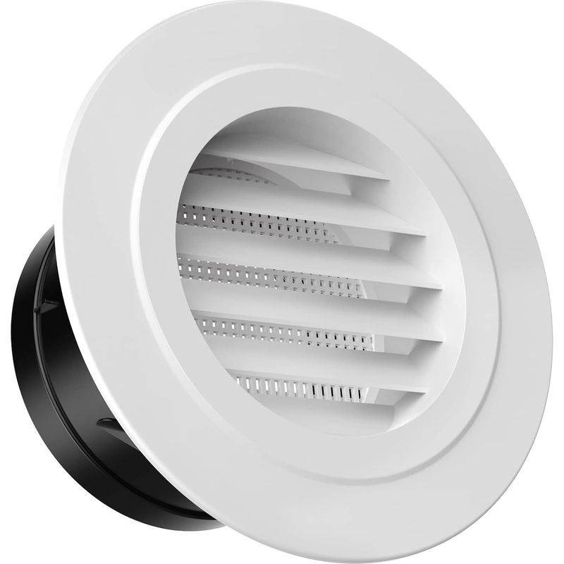 Lüftungsgitter 100 Mm, Mit Insektenschutznetz, Rundes Lüftungsgitter, Vmc-auslass 100 Mm, Lüftungsgitter Für Badezimmer, Wc, Küche, Garage, Decken- Oder Wandmontage