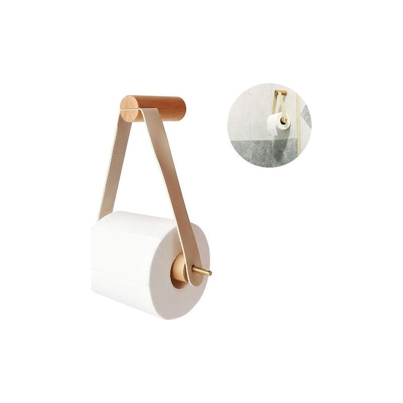 Kreativer Holz-toilettenpapierhalter, Badezimmer-aufbewahrung, Papierhandtuchspender, Toilettenpapierrolle, Badezimmer-zubehör (weiß)