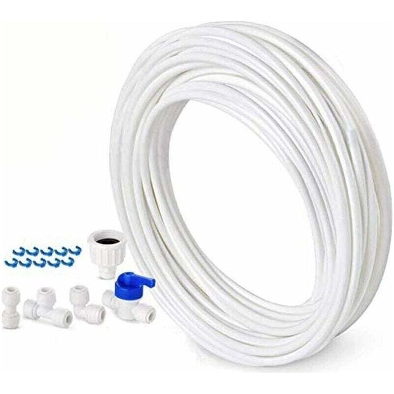 Wasserzufuhrschlauch 10 M – Anschlussset Für Doppeltür-kühlschrank – Durchmesser 6,3 Mm – Schnelle Installation Ohne Werkzeug