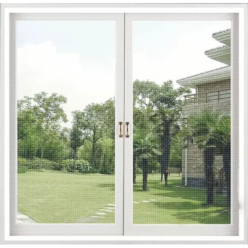 Fenster-moskitonetz, 120x120cm Selbstklebendes Anti-mücken-netz Ohne Bohren Für Balkon-, Wohnzimmer- Und Terrassenfenster, Weiß