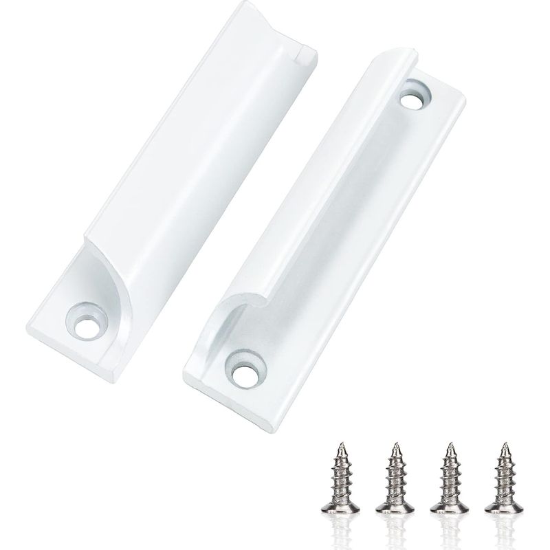 Griff Aus Aluminiumlegierung, Schiebetürgriff, Balkontürgriff, Schrank- Und Schubladengriff Für Fenster Und Möbelbeschläge Mit Schrauben (weiß, 2 Stück)