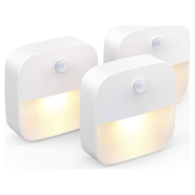 Led-nachtlicht, Wandmontierte Nachtlampe Mit Bewegungsmelder Und Klebefunktion, Wandnachtlicht Für Badezimmer, Schlafzimmer Und Flur, Warmweiß