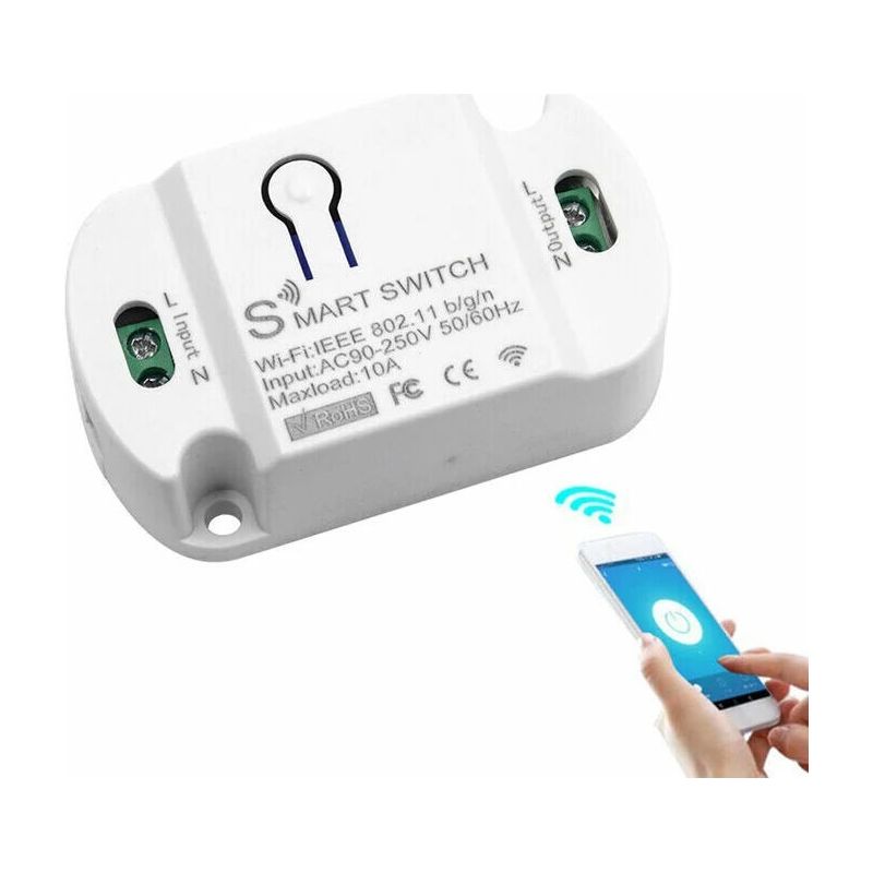 Intelligenter Wifi-schalter 10a – Spannung 100-240v Ac – Sprachsteuerung Mit Alexa Und Google Home – Smart Life App