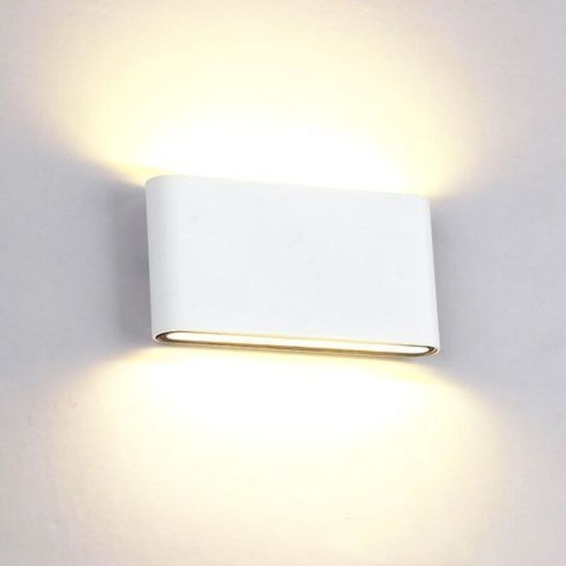 Außenwandlampe 12w Aus Aluminium – Up-and-down-beleuchtung Ip65 – Farbtemperatur 3000k Warmweiß – Abmessungen 17,5x9cm