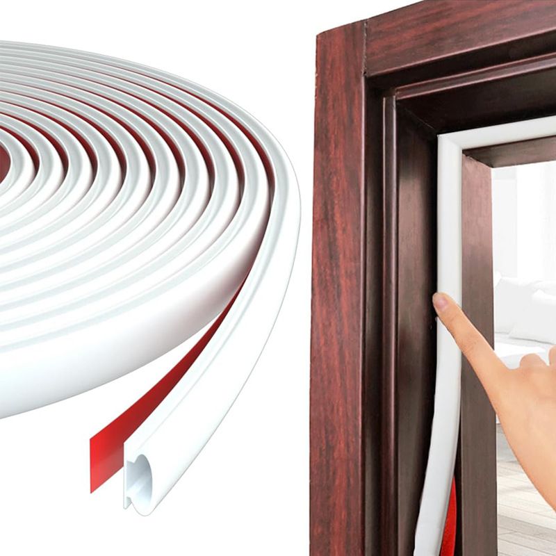 6m/236 Zoll Tür- Und Fensterdichtung, Weiße D-förmige Dichtung Für Türen Und Fenster, Schalldämmung, Ersatz Für Einen Spalt Von 2,5–6 Mm, Selbstklebende Tpe-gummi-dichtungsband Für Upvc, Pvc-dichtung