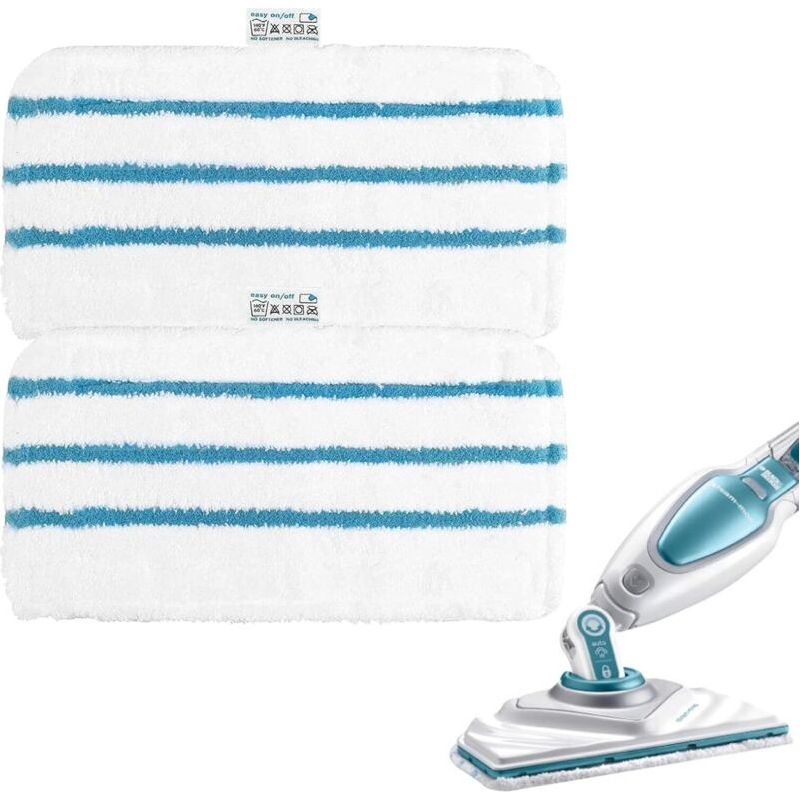 2er-pack Mikrofaser-reinigungstücher Für Dampfwischer Von Black & Decker – 30 X 16,5 Cm – Waschbar Und Wiederverwendbar – Klettsystem - Fsm1605