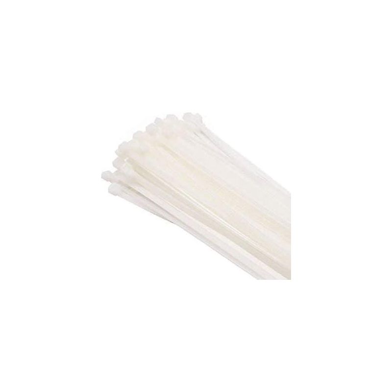 Satz Von 100 Kabelbindern, Weiß/natur, 200 Mm X 3,6 Mm, Hochwertige Kunststoff-kabelbinder