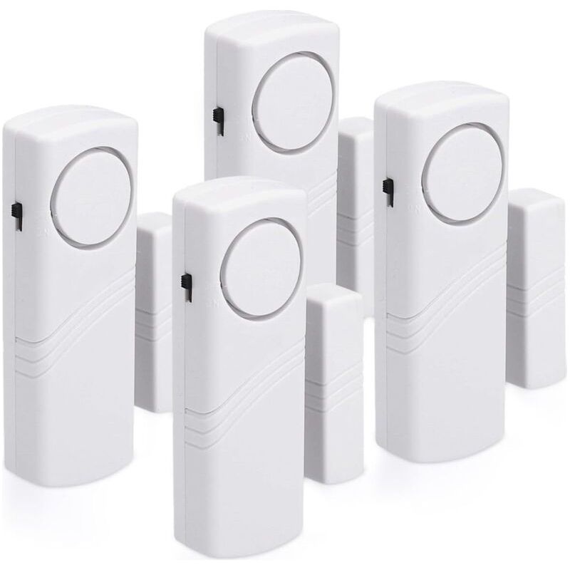 Drahtloser Tür- Und Fensteralarm – 4er-pack Magnetische Alarme – 100 Db Lautstärke – Werkzeugfreie Installation – Einbruchschutz Für Zu Hause