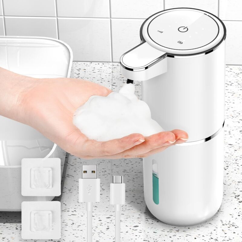Automatischer Seifenspender, 380ml Wandseifenspender Mit 4 Stufen, Usb-aufladbar, Ipx5 Wasserdicht, Schaumseifenspender Für Küche Und Badezimmer