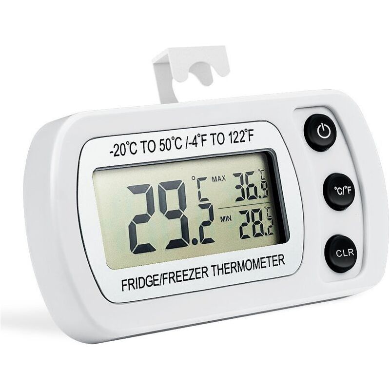Thermometer Für Kühlschrank, Digitales Thermometer Für Gefrierschrank Mit Haken, Leicht Ablesbares Lcd-display