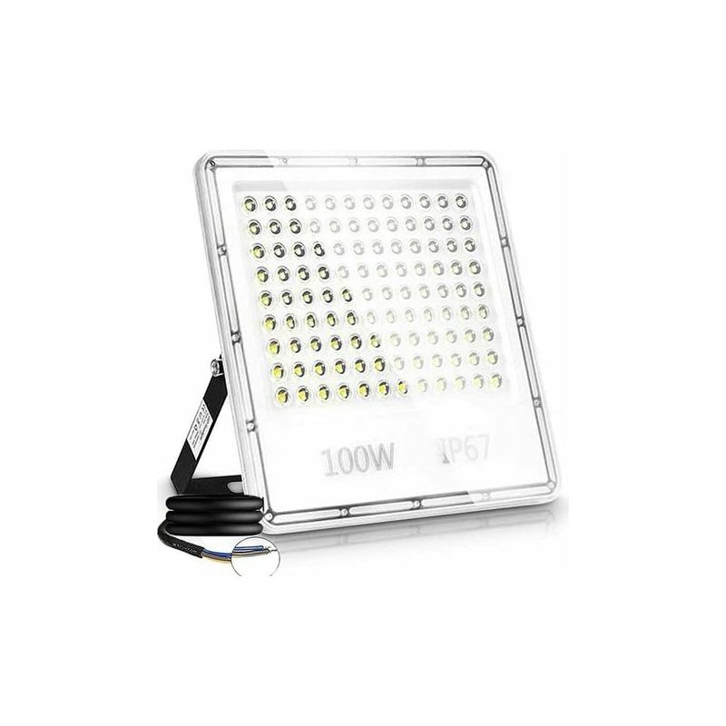 100w Led-außenstrahler, Leistungsstark, 6500k 10000 Lm Außen-sicherheitsbeleuchtung, Ip67 Wasserdichte Außenleuchte, Led-außenstrahler Für Patio, Garten, Garage, Terrasse, Platz