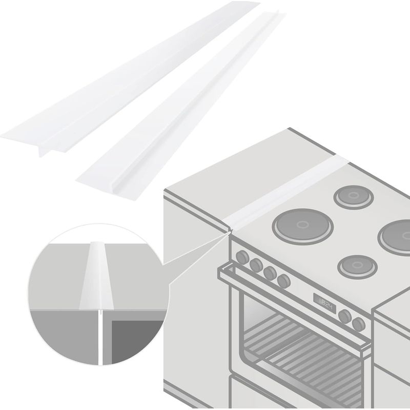 2er-pack Silikon-abdeckungen Für Küchenarbeitsplatten, Fülllänge 53 Cm, Abdichtung Zwischen Herd Und Backofen (weiß)