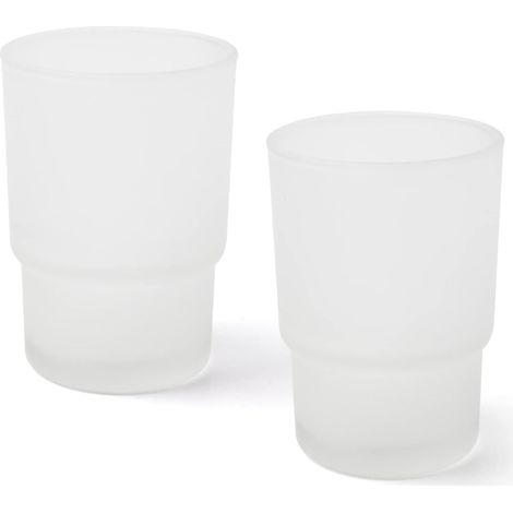 2er-set Ersatz-gläser Aus Mattiertem Glas – Hygienischer Organizer Für Zahnbürsten – Elegantes Und Praktisches Design – Standardgröße…