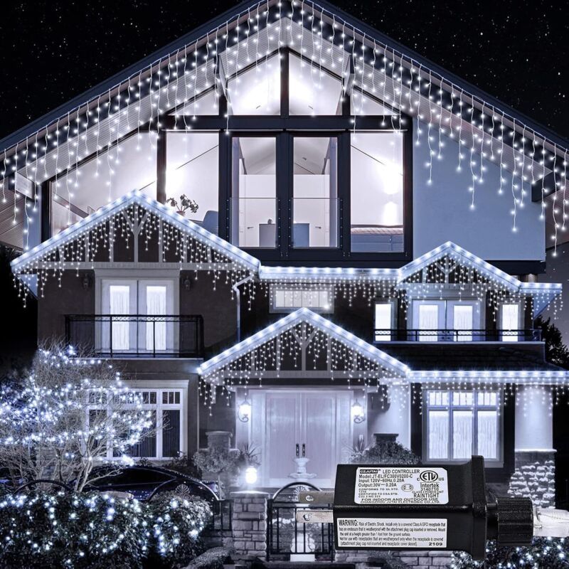 Lichterkette Eiszapfen Für Außendekoration, 280 Led, 10 M, 8 Modi, Lichtervorhang Mit 40 Tropfen, Led-lichterkette Für Innenbereich Für Hochzeit, Party, Feiertage, Weihnachten