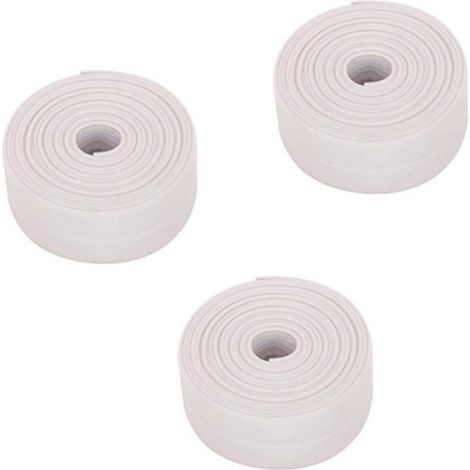 3 Rollen Weißes Wasserdichtes Dichtband Zur Abdichtung Von Badezimmern, Selbstklebendes Pvc-dichtungsband Für Küche, Badezimmer Und Badewanne