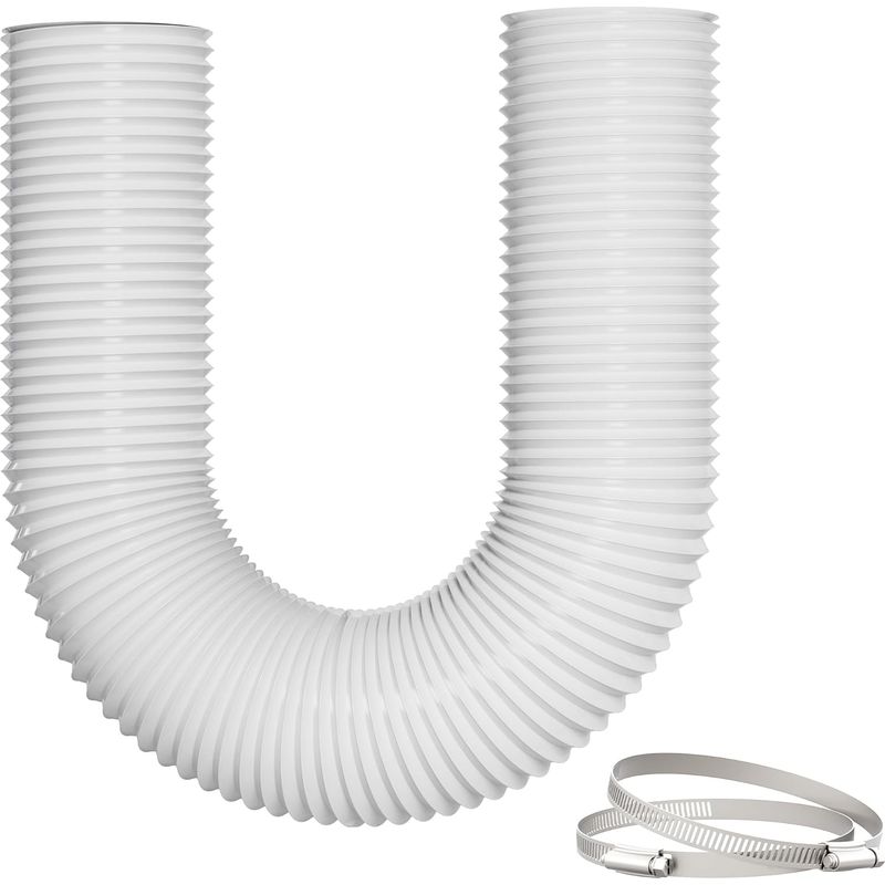 Gaine Vmc 100 Mm 3 M Weiß, Flexibles Isoliertes Lüftungsrohr, Leise Und Widerstandsfähig, Für Wäschetrockner, Mobile Klimageräte Und Hauslüftung