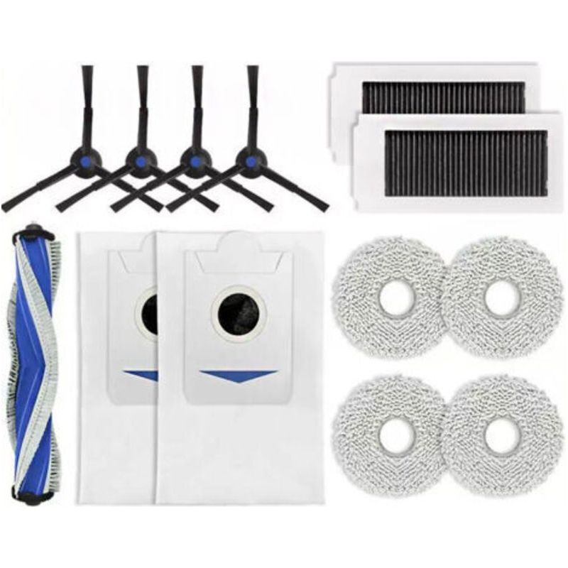 Das Zubehör Für Den Ecovacs X5 Pro Saugroboter Umfasst 1 Rotationsbürste, 4 Seitenbürsten, 2 Filter, 2 Aktivkohle-staubbeutel Und 4 Reinigungstücher.