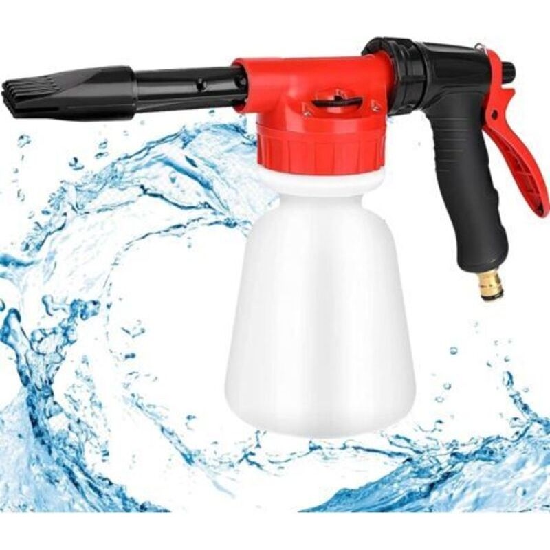 Mousse Gun, 1l Schaumsprüher, Einstellbare Sprühpistole Für Angeschlossenen Seifenspender, Universell Passend Für Gartenschlauch, Zur Autowäsche