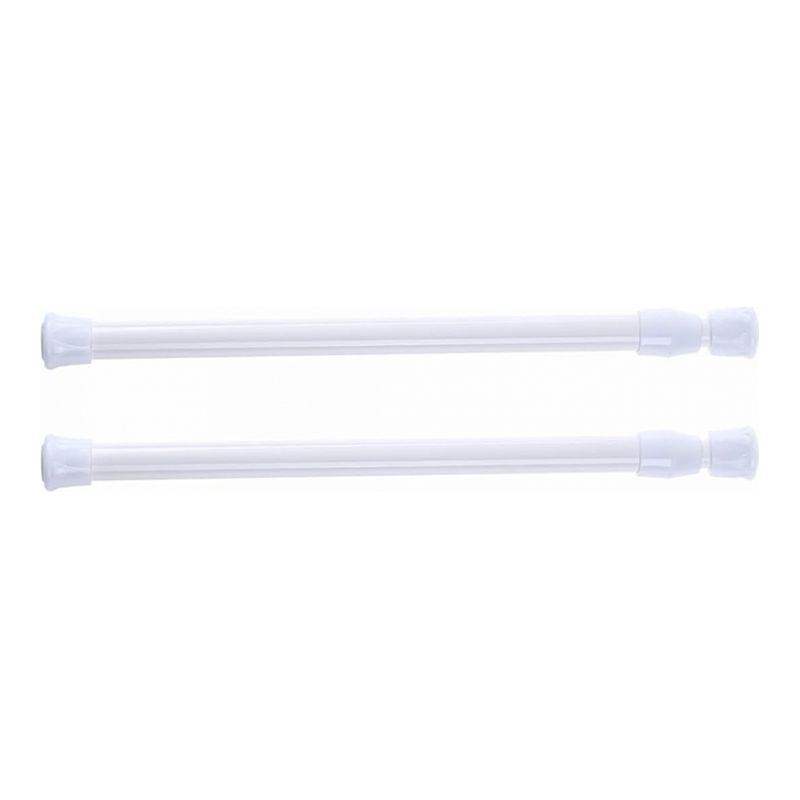 2er-set Teleskopische Duschvorhangstangen, Ohne Bohren, Für Dusche, Badewanne, Schrank, Weiß, Breite 30-50 Cm