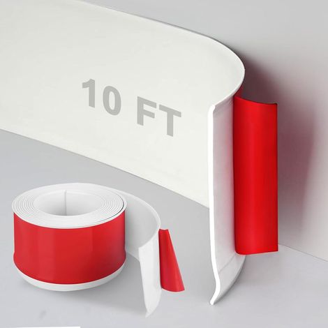 Selbstklebende Flexible Vinyl-fußleiste, 10 Cm X 3 M, Wandabschlussleiste Aus Gummi, Einfach Zu Verlegen (weiß)