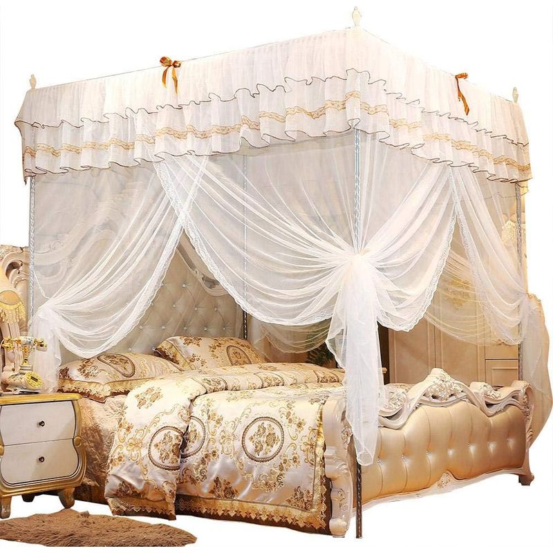 Viereckiges Moskitonetz Für Bett, Betthimmel, Luxuriöses Moskitonetz Im Prinzessinnen-stil, Viereckiger Betthimmel-vorhang Mit Dreiseitiger Öffnung (180 X 200 X 200 Cm)