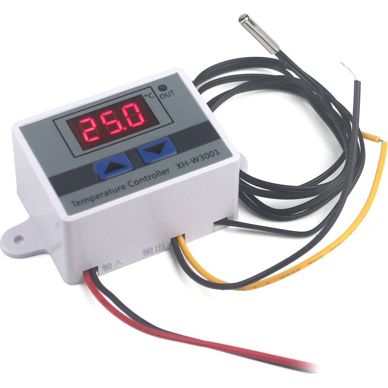 Digitales Led-temperaturregelmodul Xh-w3001 Mit Wasserdichtem Sensor, Programmierbarer Kühlthermostat (12 Volt, 10 A, 120 W)