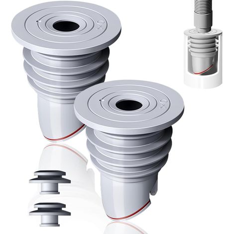 Waschmaschinenschlauch-dichtung, 2 Stück Silikon-schlauchdichtungen, Küchen- Und Badezimmer-abflussrohr-geruchsdichter Ring, Dichtungsstopfen Für Abwassertanks (45-50cm)