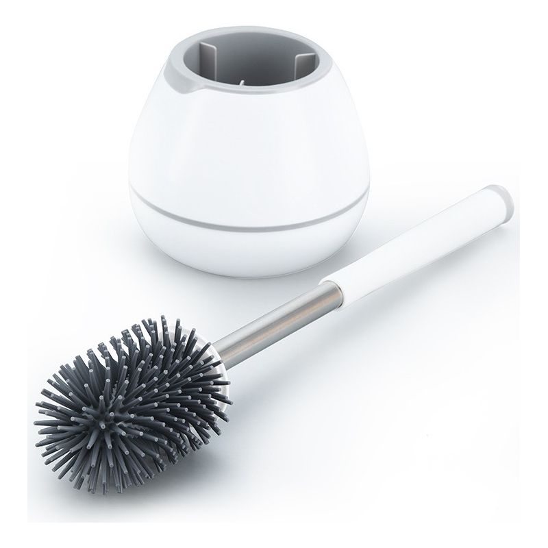 2er-set Toilettenbürsten, Wc-bürste Mit Halter, Silikon-reinigungsbürste, Badezimmer-reinigungsset Mit Pinzette – Weiß