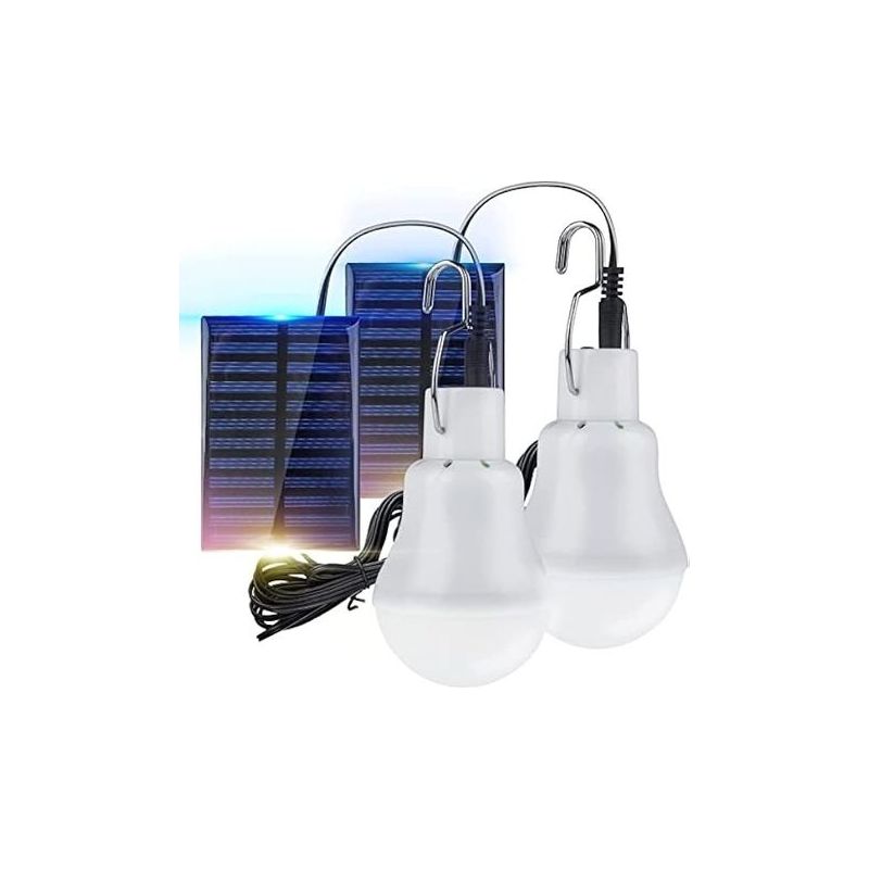 2 Tragbare Solar-campinglampen, Led-solar-notfalllampe Mit Haken, Solarleuchte Für Garten, Laterne Mit Solarpanel Zum Campen, Angeln, Wandern Und Innenbereich
