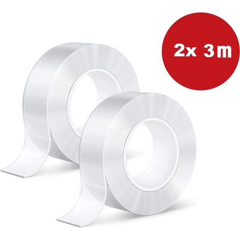 Nano Tape - Arbeit - 2 X 3 Meter Lang - 3 Cm Breit - Extra Starkes Doppelseitiges Klebeband - Wasserdicht - Wiederverwendbar