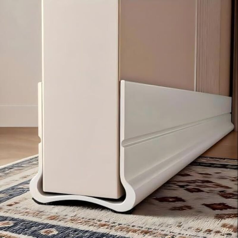 Weiße Dichtung Für Türen, 93 Cm, Winddicht, Selbstklebendes Silikon, Geeignet Für Türstärken Von 3,5 Bis 5,5 Cm Und Einen Unteren Spalt Von 0,3 Bis 2,6 Cm (weiß)