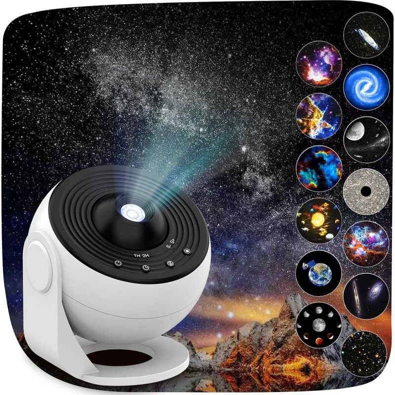 Galaxie-projektor, 13-in-1, Sternenlicht Für Heimplanetarium Im Schlafzimmer, Drehbare 360°-nebellampe, Nachtlampe Mit Sternenhimmel Und 12 Konstellationen Des Sonnensystems