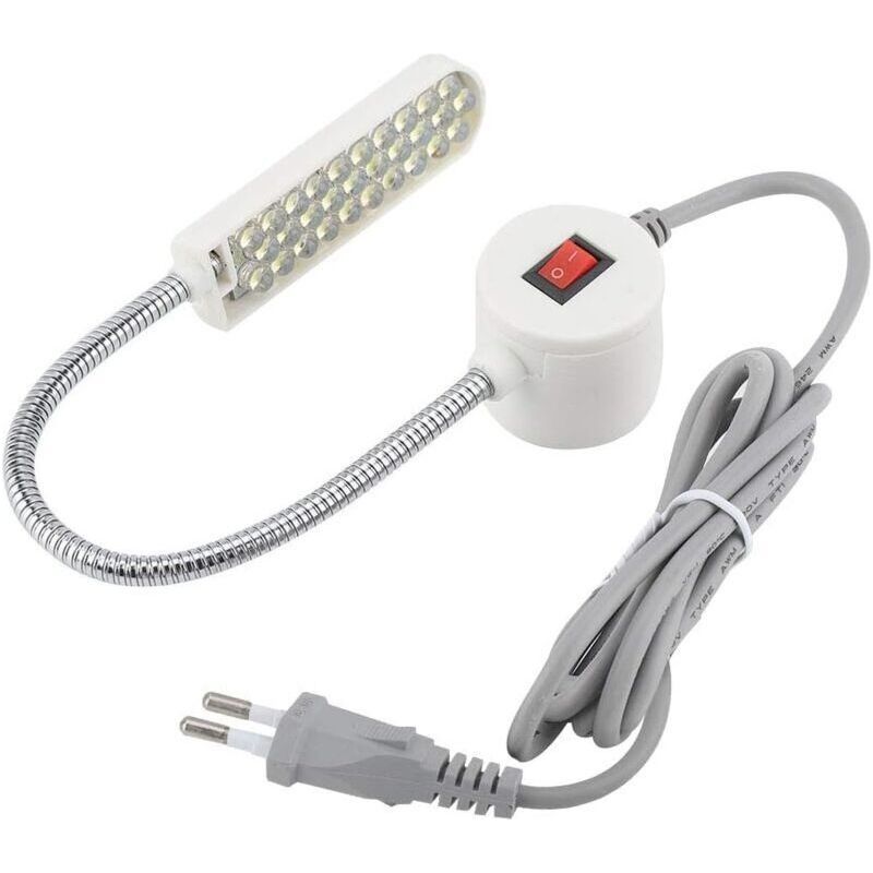 Arbeitsleuchte Mit Schwanenhals, 30 Leds Und Magnetfuß Für Drehmaschinen, Bohrmaschinen Und Nähmaschinen (eu-stecker 220 V)