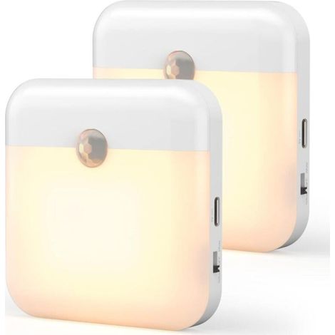 2er-pack Weiße Led-nachtlichter, Bewegungsmelder-innenleuchte, Automatische Nachtlichter Mit Magnetbefestigung, Kinder-nachtlicht Für Das Schlafzimmer
