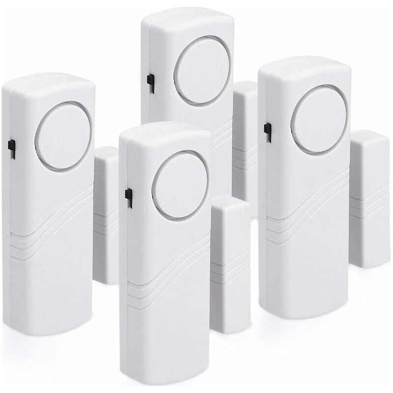 4er-set Tür- Und Fensteralarme – Haussicherheit – Magnetbetrieb – 120 Db Lautstärke – Werkzeuglose Installation