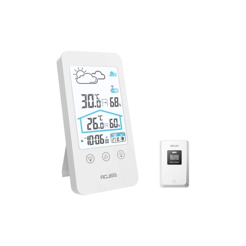 Kabellose Wetterstation Mit Außensensor, Innen- Und Außenthermometer Und Hygrometer, Farb-lcd-bildschirm, Mit Kalender, Wettervorhersage, Umschaltbar Zwischen ℃/℉, Max/min-speicher
