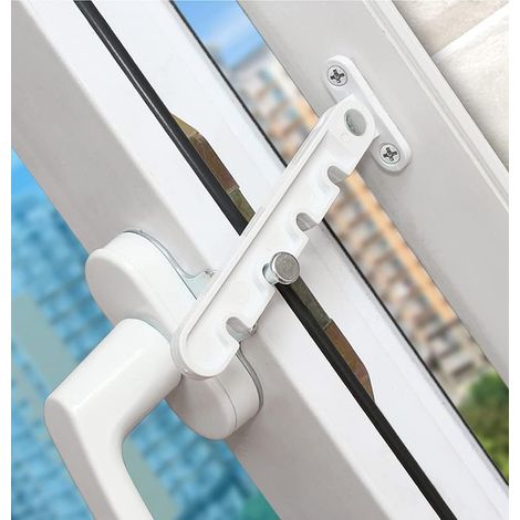 Kippfensterbegrenzer, Sicherheitsverschluss Für Babys, Klemmschutz, Fensterlüfter, Nach Außen Öffnend Für Upvc-, Holz- Und Aluminiumfenster, Weiß