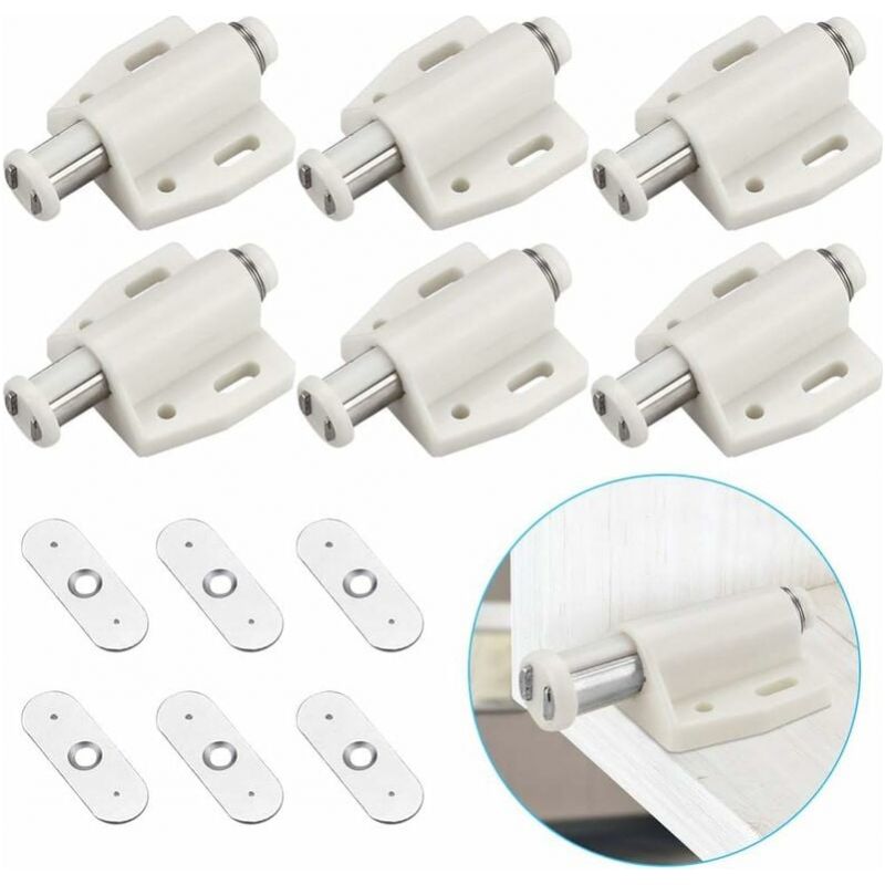 6 Stück Magnetischer Drucköffner, Magnet-schnapper Für Möbel, Feder-magnetverschluss, Push-to-open Magnetdruck-schnapper Für Schranktüren, Bücherregale, Schubladen