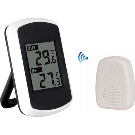 Kabelloses Digital-thermometer Für Innen- Und Außenbereich, Mini Umgebungstemperatursensor, Kleiner Präziser Wettertester Für Haus, Schlafzimmer Und Büro, Weiß