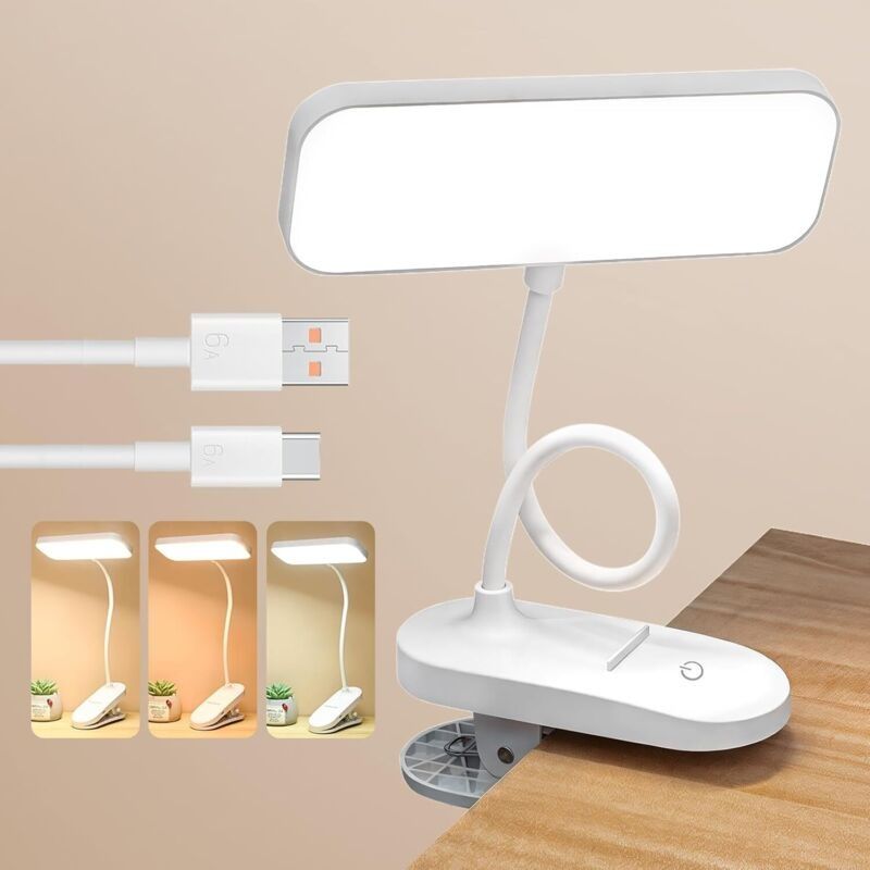 20-led-leselampe, Usb-klemmleuchte Mit 360° Flexiblem Arm, Augenschutz, 3 Farbtemperaturen & Stufenlos Dimmbar, Mini-nachtlicht Zum Lesen Im Bett, Für Kindle, Bücher, Kinder, Reisen, Camping