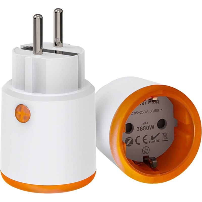 Intelligente Steckdosen - Zigbee Smart Plug Mit Mess- Und Timer-funktion, Tuya App-steuerung, Push-benachrichtigung, Zigbee Hub Erforderlich, 16a Steckdose, Kompatibel Mit Alexa, Google Home (1 Stück)