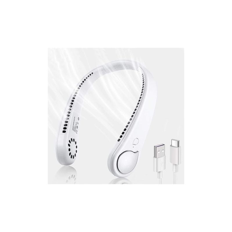 Wiederaufladbarer, Tragbarer, Blattloser Usb-halsventilator, 360° Einstellbar (3 Geschwindigkeiten)