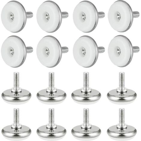 30 Stück Verstellbare Möbelfüße Aus Kunststoff Und Metall Mit Mutter, Nivellierfüße M6x15 30mm Stellschrauben Für Tisch, Möbel, Schreibtisch, Schrank, Stuhl, Weiß