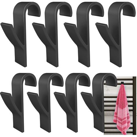 8 Stück Runde Heizkörper-haken, Weißes Handtuchhaken, Badezimmer-handtuchhaken, Heizkörper-handtuchhalter, Handtuchhaken Für Alle Standard-heizkörper (schwarz)