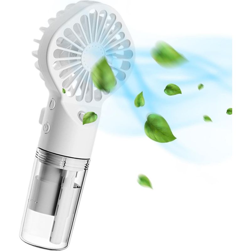 Tragbarer Nebelventilator, Mini Transparenter Sprühnebel-ventilator, Usb-aufladbarer Luftbefeuchter Mit 4 Geschwindigkeiten Für Zuhause, Büro, Outdoor Und Reisen, Weiß