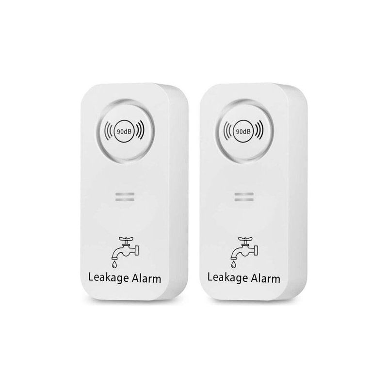 Drahtloser Wassermelder, 90 Db Alarm Für Badezimmer, Küche Und Waschküche, 2er-pack