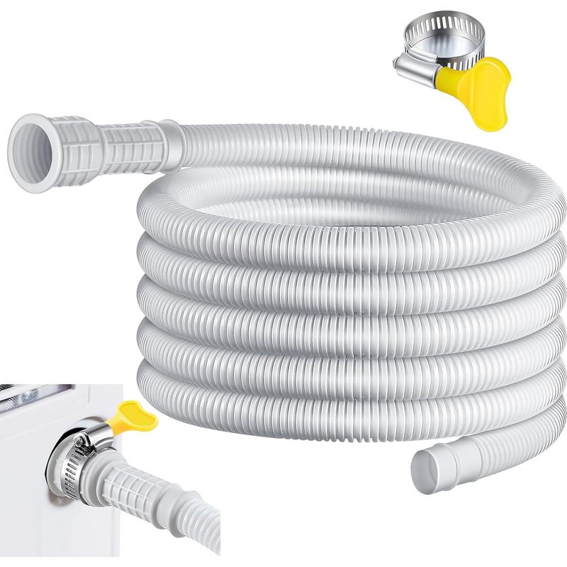 Flexibler Ablaufschlauch Für Klimaanlage Und Luftentfeuchter - 4m Mit Gummiklemmenadapter, Zuschneidbar