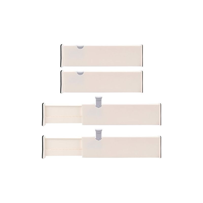 2 Stück Ausziehbare Schubladentrenner, Modulare Schubladentrenner Aus Kunststoff (27,5-43,5 Cm), Verstellbare Schubladenorganisatoren Für Büro, Küche, Badezimmer, Schlafzimmer (weiß)
