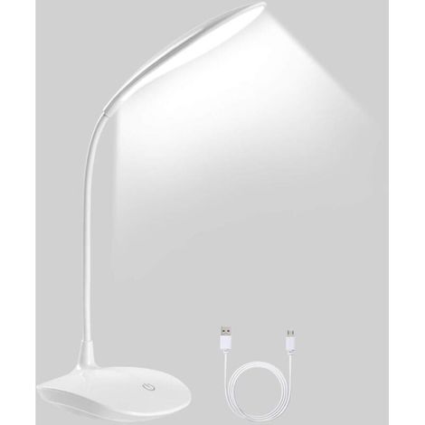Wiederaufladbare Led-schreibtischlampe Mit Klemme, 360° Flexibel, 1200 Mah, Berührungsgesteuerte Helligkeitsregelung