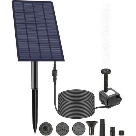 Foctro Solarbrunnenpumpe, Solarbrunnen Für Den Außenbereich, Gartenbrunnen, Vogeltränkenpumpe, Solarbetriebener Brunnen, 2,5 W, 160 L/h Solarbrunnen Für Teiche Und Gärten